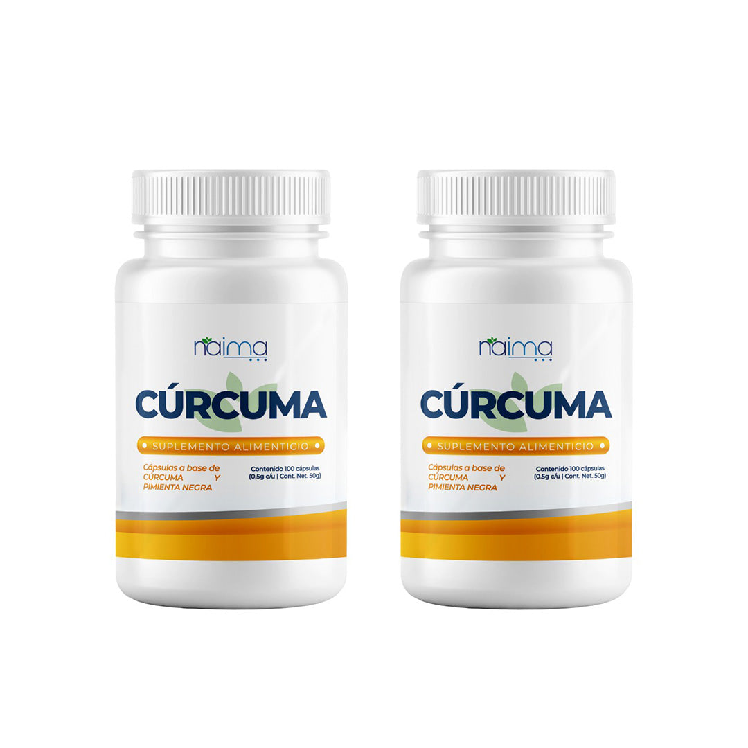 Cúrcuma Con Pimienta Negra 500mg - 100 Cápsulas por Frasco - 2 Frasco