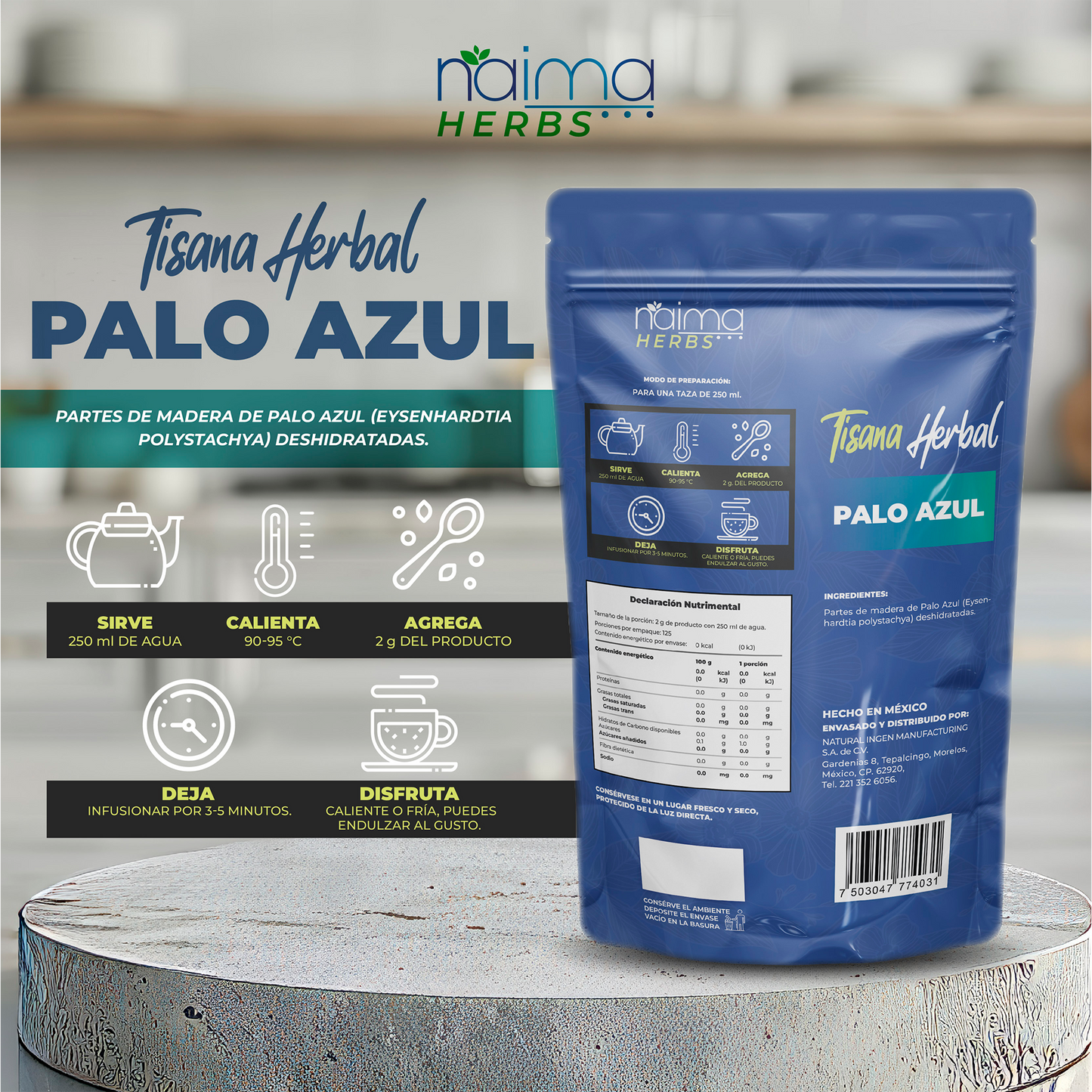 Palo Azul Corteza -250gr de té 100% Natural, Tisana Organica
