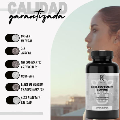 NAIMA Colostrum Bovine 240 Cápsulas | Ingredientes Naturales de origen Bovino | Salud digestiva | Calostro Bovino | Nutrientes esenciales | 700mg por Cápsula |