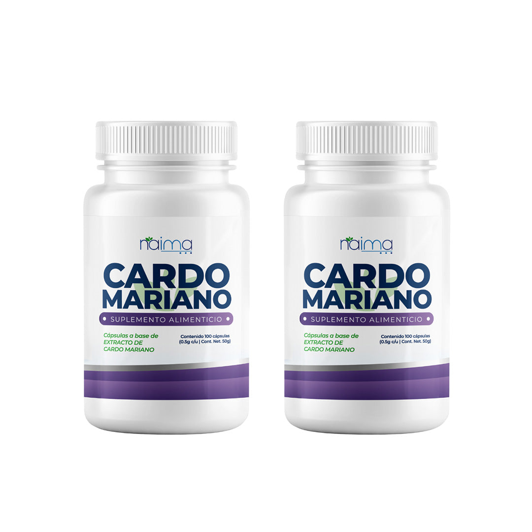 Cardo Mariano 500mg - 100 Cápsulas por Frasco - 2 Frascos
