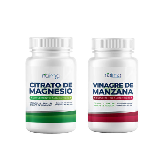 Citrato de Magnesio y Vinagre de Manzana 500mg - 100 Cápsulas por Frasco