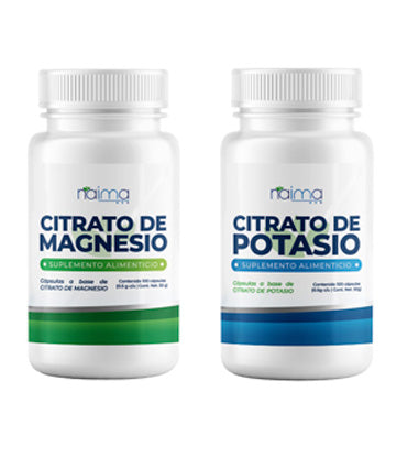 Citrato Magnesio y Citrato de Potasio 500mg - 100 Cápsulas por Frasco - 2 Frascos