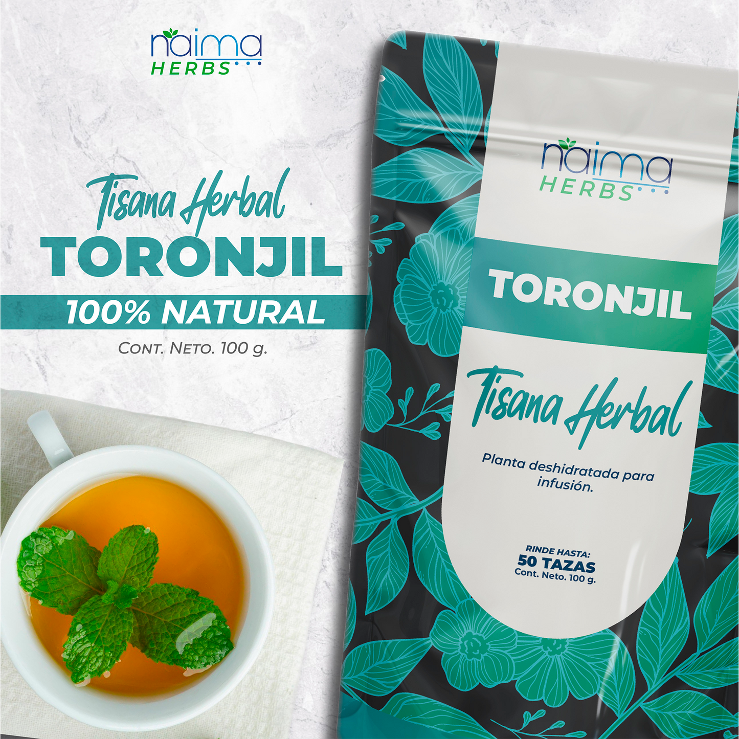 Toronjil - 100 gr de té 100% Natural, Tisana Organica
