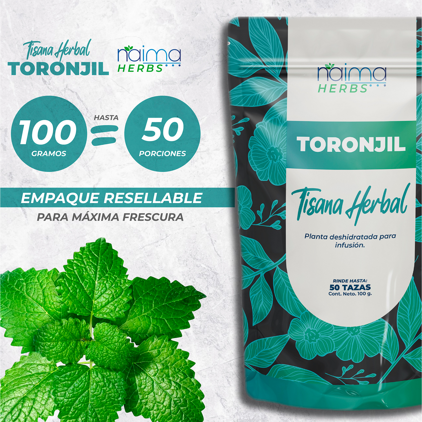 Toronjil - 100 gr de té 100% Natural, Tisana Organica