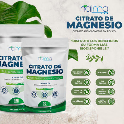 Polvo Citrato De Magnesio sabor natural 150g
