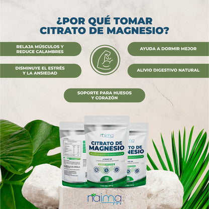 Polvo Citrato De Magnesio sabor natural 150g
